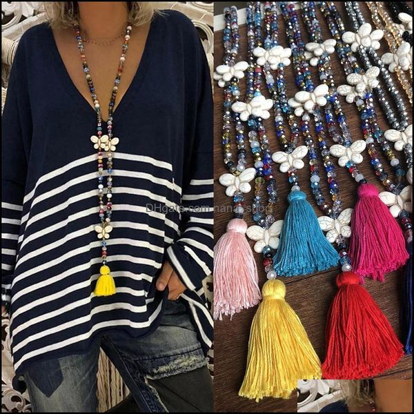 

lockets necklaces pendants jewelry wholesale colorf crystal necklace long butterfly bohemia skirt accessories tassel sweater chain woman d, Silver