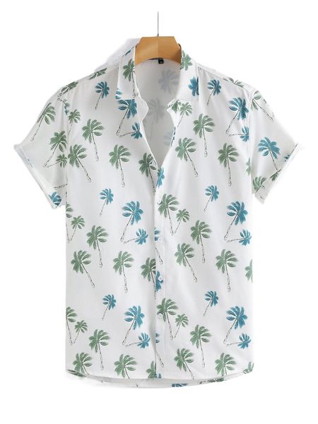 

men random palm tree print shirt h3pi#, White;black