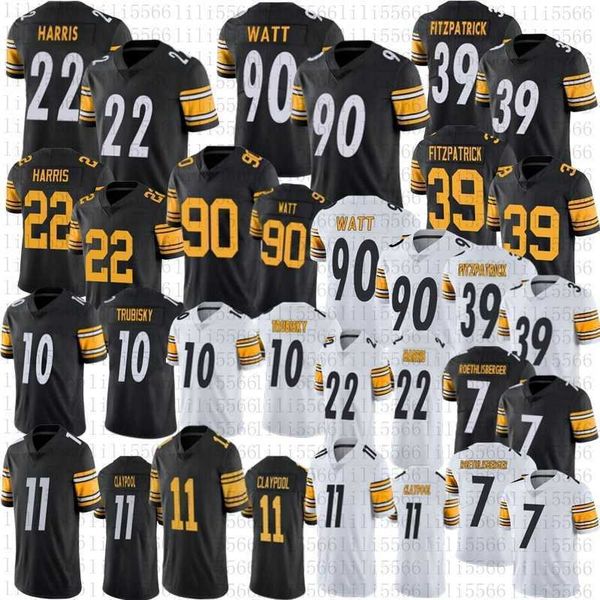 

men 22 najee harris football jerseys women youth 10 mitchell trubisky 11 chase claypool 90 t.j. watt 39 minkah fitzpatrick 7 ben, Black