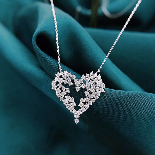 

choucong brand heart pendant luxury jewelry ins sell 925 sterling silver round cut white z cz diamond gemstones eternity party women clavicl