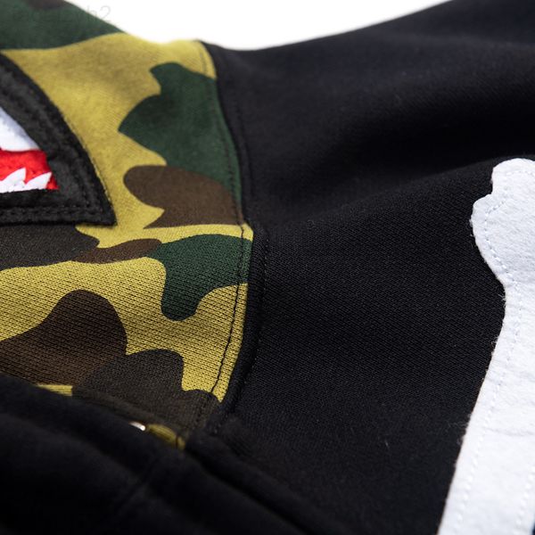 

quality high apes men's hoodies & sweatshirts japanese shark ape head luminous camo star galaxy spots men and women couples with the sa, Black