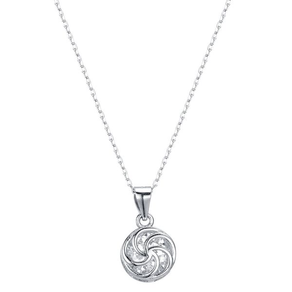 

ladies sterling silver necklace swirl plum shape pendant simple accessories gift must-have