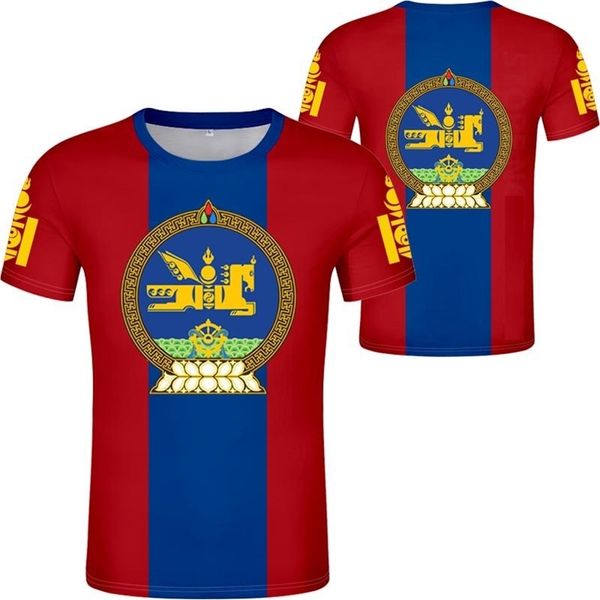 Mongolia T shirt Nome Numero Mng Country College Testo Immagine Abbigliamento Bandiera personalizzata fai da te Mn Mongol Mongolo 220615