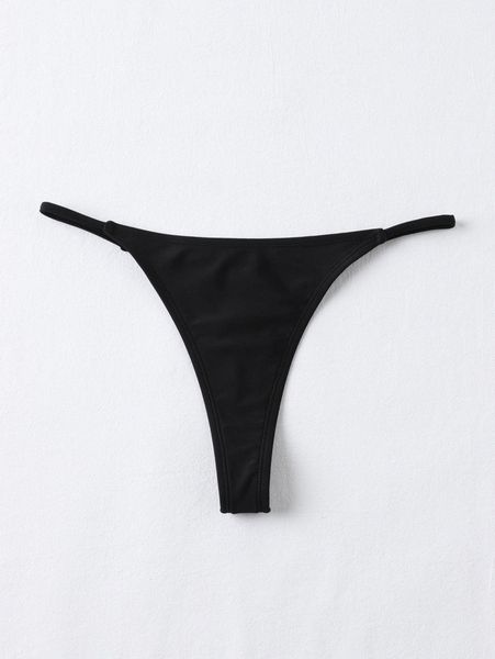 

plain thong bikini panty t9mu#, White;black