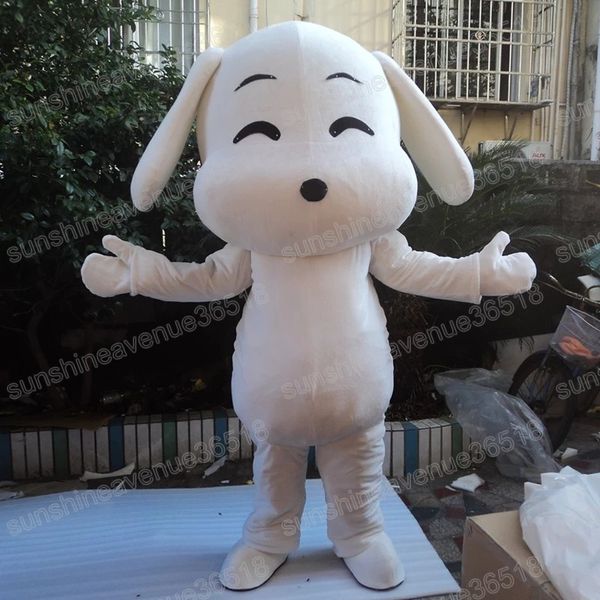 Cadılar Bayramı Beyaz Köpek Maskot Kostüm Yüksek Kaliteli Karikatür Karakter Kıyafet Takım Unisex Yetişkinler Noel Doğum Günü Partisi Açık Mekan Kıyafet