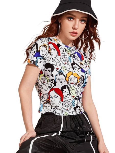 

allover figure graphic crop o5yh#, White