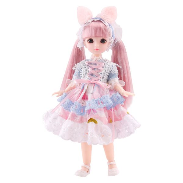 1/6 bonecas BJD para meninas Doll articuladas 30 cm com roupas Brinquedos articulados de olhos marrons loiros para Chi 220822
