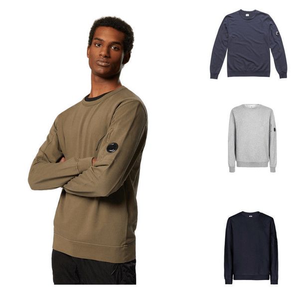 

cp sweater european and american designer round neck sweaters long-sleeved t-shirt outdoor functional sunglasses hoodie letter embroidery, Black