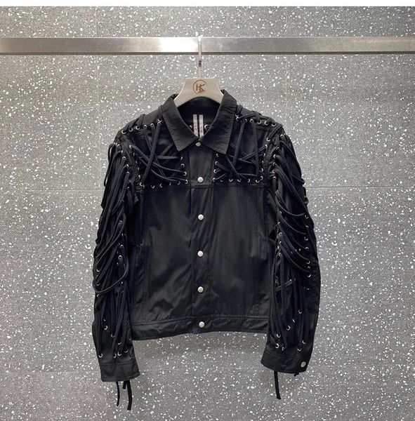 

men's jackets high street brand ro lace casual dark jacket cargo owens autumn winter coat outdoor men clothingmen's, Black;brown