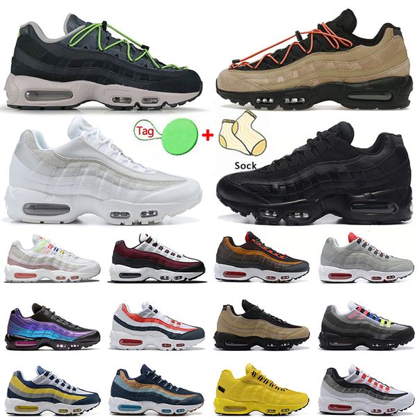 

95s mens womens running shoes triple white black sports speed lacing yin yang kim jones era safari cork pink light charcoal vintage tv train