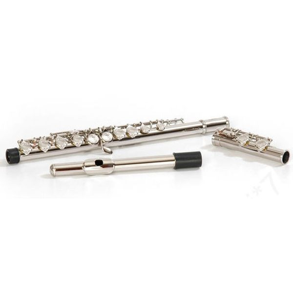 

16-hole closed-hole silver-plated flute (with e key) metal flute white copper for beginners