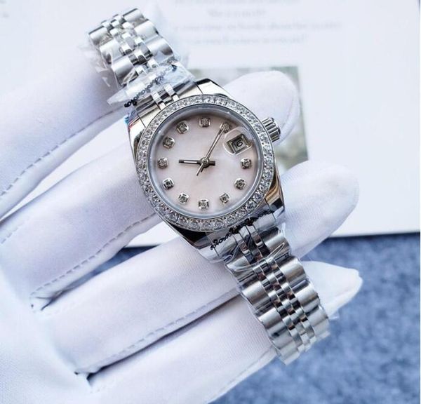 

dropshipping 36mm women automatic mechanical watch 28/31mm lady diamond watches stainless steel super luminous wristwatches montre de luxe, Slivery;brown