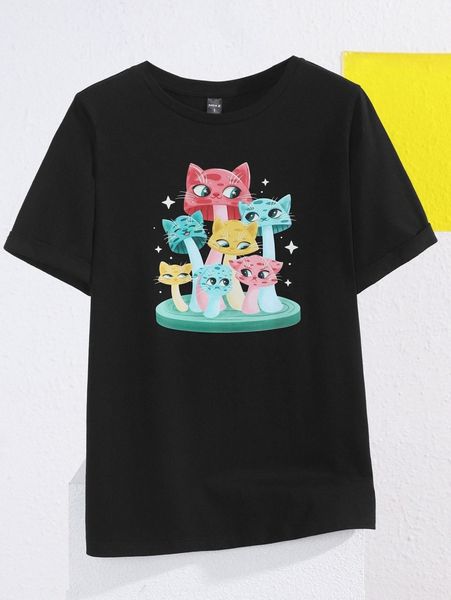 

x stasercreative cartoon graphic tee g8ve#, White