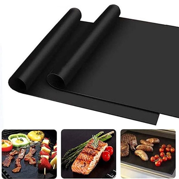 Antihaft-BBQ-Grillmatte, Grillwerkzeuge, 40 x 33 cm, zum Backen, Kochen, Grillen, Hitzebeständigkeit, leicht zu reinigen, Küchenwerkzeug