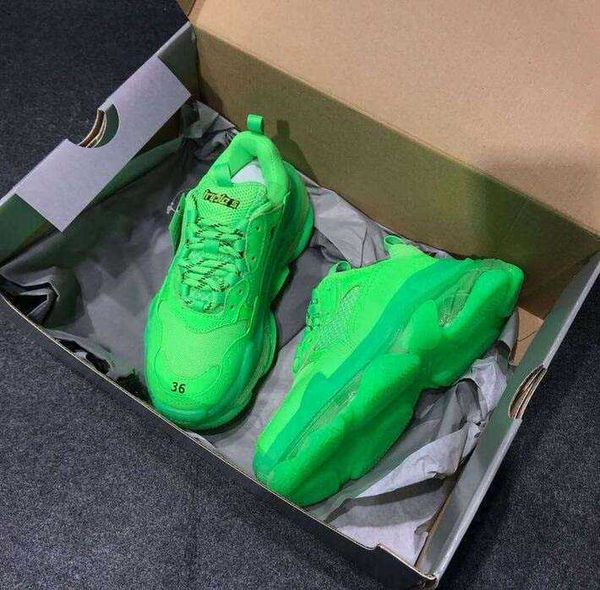 

2019 paris designer luxury dad shoes old grandpa trai 60 bottom triple s crystal for men women vintage leisure shoes, Black