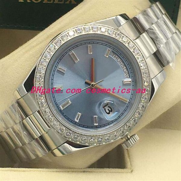 

10 style luxury watches diamond bezel mens 228238 silver gold steel bracelet diamond dial 41mm automatic fashion men's watch 226p, Slivery;brown