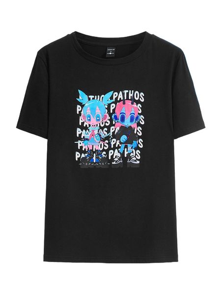 

x rk7777 figure & letter graphic tee r6ew#, White