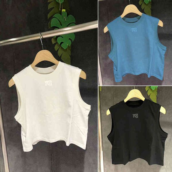 

women's tanks camis dangjia spring and summer sleeveless vest slim fit cotton letter printed t-shirt, White