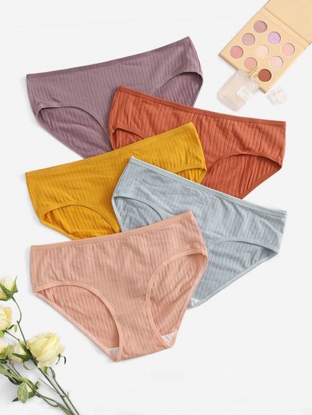 

5pack plus plain simple panty f42c#, Black;white