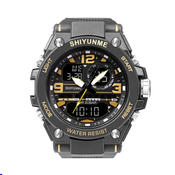 

cwp waterproof watches male sport clock smael brand red color led electronics chronograph auto date wristwatch outdoor sports gift p5, Slivery;golden