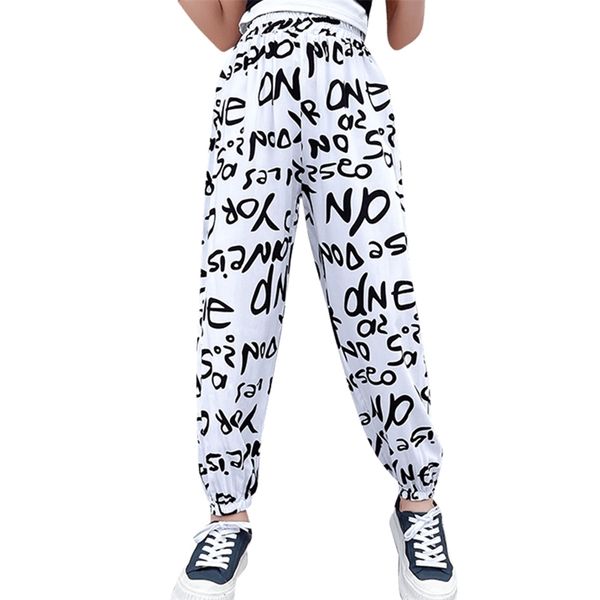 

girls summer pants letter pattern kids trousers teenage clothes 220808, Blue