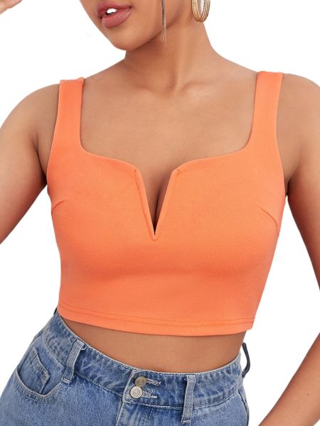 

notch neck crop 81oh#, White