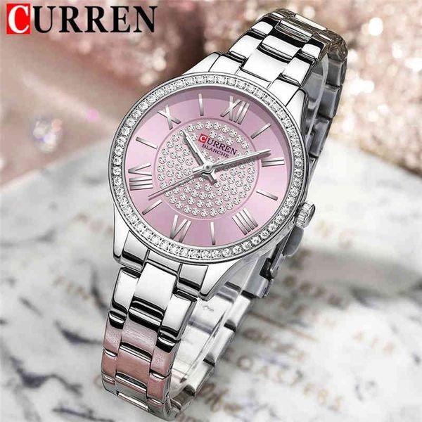 CURREN Mode Frauen Uhr Top Marke Luxus Ladi Girl Armbanduhr Edelstahl Armband Klassische Casual Weibliche Uhr 9084