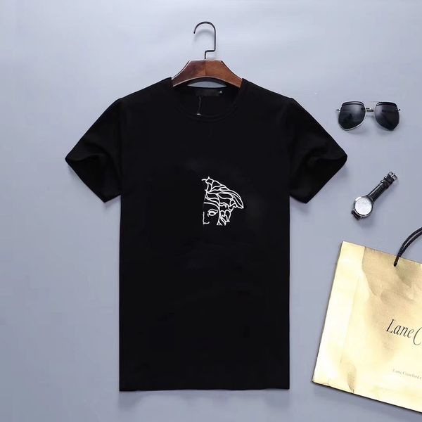 

mens t-shirts summer simple cotton clothes streetwear men women mens stylist tees black white size m-3xl, White;black