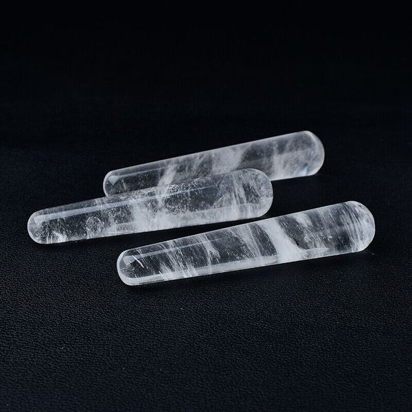 110mm Guasha Melting Massage Clear Quartz Massager Crystal Healing Yoni Wand