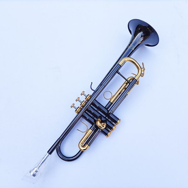 

new sell professional bb trumpet black nickel gold plated yellow brass instruments bb trumpete popular musical inst