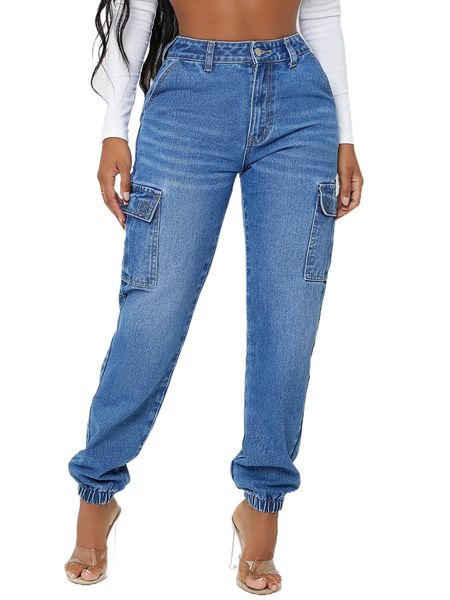 

sxy flap pocket jogger jeans x35c#, Blue