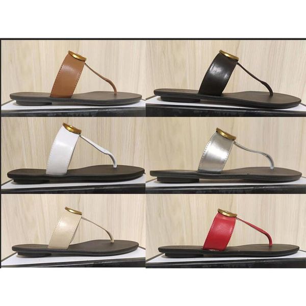 

men beach slippers summer fashion women flip flops 100% leather lady metal shoes flat ladies large size 35-42 s4kz, Black