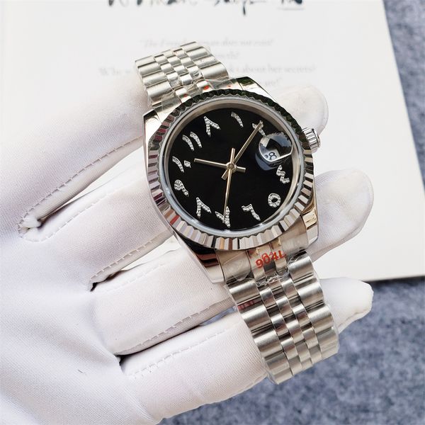 

36/41mm mens automatic mechanical watches steel strap luminous waterproof classic wristwatches montre de luxe dropshipping, Slivery;brown