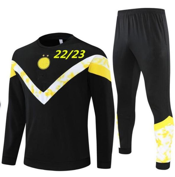 

22 23 haaland reus soccer tracksuit football jacket 2022 2023 chandal training bellingham reyna brandt emre can haller hazard hummels sports, Black