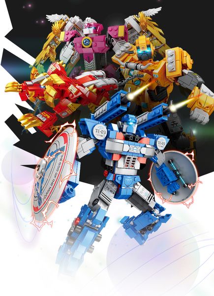 Brand Kaizhi Building Blocks Small Wholesale12 Constellations Star Lights Fighter Transformers giocattoli puzzle particelle di assemblaggio da 1 a 2 deformazione robot ragazzo regali