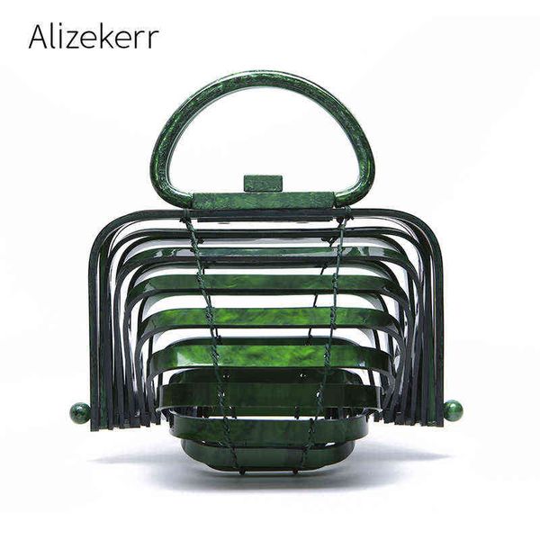 

evening bags vacation acrylic beach bag women summer designer woven folding basket handbag ladies hollowing out shell purse 220316