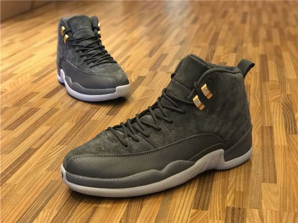 

jumpman 12 12s carbon gray color basketball designer shoes luxurys designers sneakers size 40--47.5 ship with box