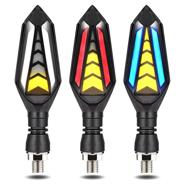 2 Stück/Los 2022 Doppelseitig fließende Blinker Licht Motorrad LED Blinker Lichter Eingebautes Relais Blinkende Blinker Blinker Lampe Universal M10 Schrauben IP65 Im Angebot