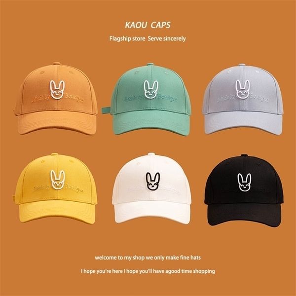 

kpop bad bunny baseball cap 100% cotton concert hat embroidered hip hop bone multicolor adjustable dad hat 220511, Blue;gray
