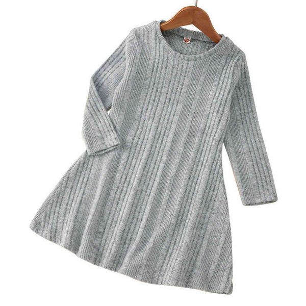 

gray cotton baby dress long sleeve solid color autumn girl baby clothes l220715, Red;yellow