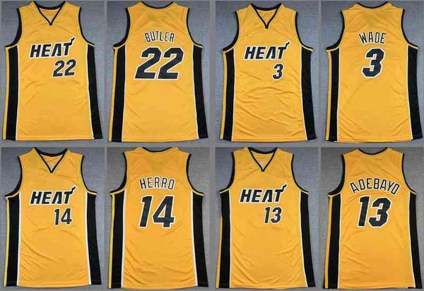 

basketball jerseys kyle lowry jimmy butler 13 ador 14 herro yellow jersey, Black