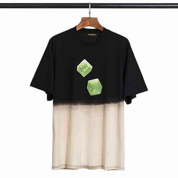 

men's t-shirts spring and summer fashion brand zfz washing water make old green dice color matching short sleeve batch, White;black