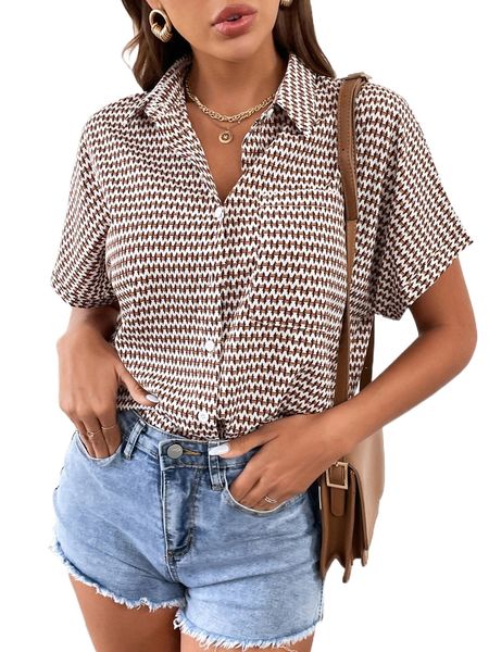 

allover print batwing sleeve blouse g1mc#, White