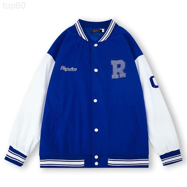 

men's hoodies & sweatshirts designer vibe american baseball suit women's spring and summer diamond inlaid harajuku style klein blu, Black