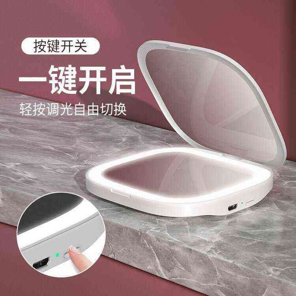 

factory outlet new folding cosmetic mirror mini led handheld luminous portable