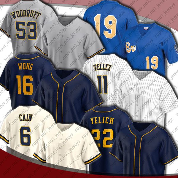 22 Christian Robin Youtt Jersey Beyzbol Yelich Milwaukee Lorenzo Cain Kolten Wong Brad Boxberger Forsları Jace Andrew Peterson McCutchen Hunter Renfroe Adames