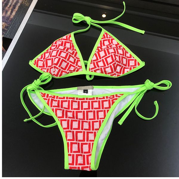

two-piece suits summer 2022 fashion european and american printed bikini swimming two-piece suit sweet lovely girl