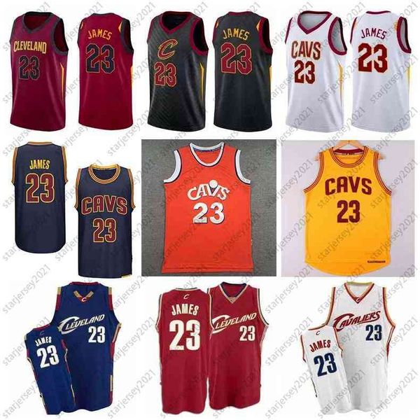 

james retro men basketball jersey clevelandd cavalierss swingmen sew jerseys, Black