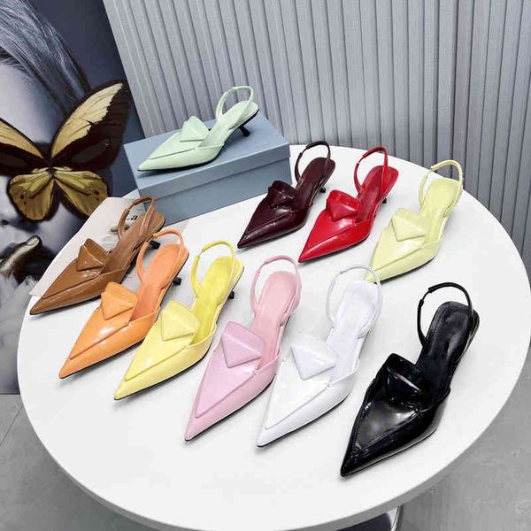 

dress shoes women shoes size34-41 pumps genuine leather sling med heels pointed toe sandals designer spring, Black