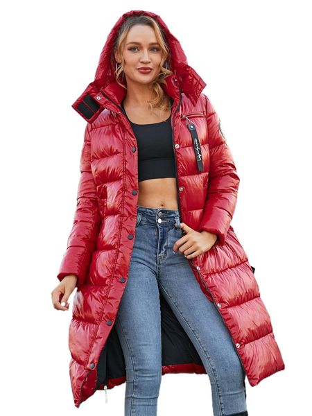 

ziai slant pocket hooded puffer coat 51ry#, Black